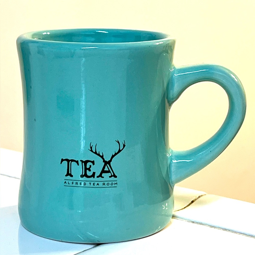 Alfred Coffee Tea Room Teal Color 'I Love You So Matcha' Diner Style Mug Cactus
